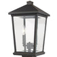 Z-Lite Beacon 10" 2-Light Oil Rubbed Bronze Outdoor Post Mount Fixture With Clear Beveled Glass Shade
