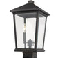 Z-Lite Beacon 10" 2-Light Oil Rubbed Bronze Outdoor Post Mount Fixture With Clear Beveled Glass Shade