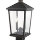 Z-Lite Beacon 10" 2-Light Oil Rubbed Bronze Outdoor Post Mount Fixture With Clear Beveled Glass Shade