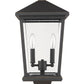 Z-Lite Beacon 10" 2-Light Oil Rubbed Bronze Outdoor Post Mount Fixture With Clear Beveled Glass Shade