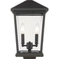 Z-Lite Beacon 10" 2-Light Oil Rubbed Bronze Outdoor Post Mount Fixture With Clear Beveled Glass Shade