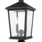 Z-Lite Beacon 10" W x 20" H 2-Light Black Outdoor Post Mount Fixture With Clear Beveled Glass Shade