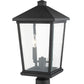 Z-Lite Beacon 10" W x 20" H 2-Light Black Outdoor Post Mount Fixture With Clear Beveled Glass Shade