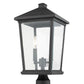 Z-Lite Beacon 10" W x 20" H 2-Light Black Outdoor Post Mount Fixture With Clear Beveled Glass Shade