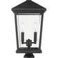 Z-Lite Beacon 10" W x 20" H 2-Light Black Outdoor Post Mount Fixture With Clear Beveled Glass Shade