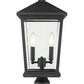 Z-Lite Beacon 10" W x 20" H 2-Light Black Outdoor Post Mount Fixture With Clear Beveled Glass Shade