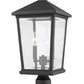 Z-Lite Beacon 10" W x 20" H 2-Light Oil Rubbed Bronze Outdoor Post Mount Fixture With Clear Beveled Glass Shade