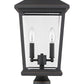 Z-Lite Beacon 10" W x 20" H 2-Light Oil Rubbed Bronze Outdoor Post Mount Fixture With Clear Beveled Glass Shade