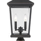 Z-Lite Beacon 10" W x 20" H 2-Light Oil Rubbed Bronze Outdoor Post Mount Fixture With Clear Beveled Glass Shade