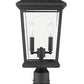 Z-Lite Beacon 10" W x 22" H 2-Light Black Outdoor Post Mount Fixture and Square Pier Mount With Clear Beveled Glass Shade