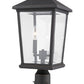 Z-Lite Beacon 10" W x 22" H 2-Light Oil Rubbed Bronze Outdoor Post Mount Fixture and Square Pier Mount With Clear Beveled Glass Shade