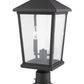Z-Lite Beacon 10" W x 22" H 2-Light Oil Rubbed Bronze Outdoor Post Mount Fixture and Square Pier Mount With Clear Beveled Glass Shade