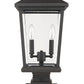 Z-Lite Beacon 12" 2-Light Oil Rubbed Bronze Outdoor Post Mount Fixture and Square Pier Mount With Clear Beveled Glass Shade