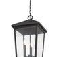Z-Lite Beacon 12" 3-Light Oil Rubbed Bronze Aluminum Outdoor Chain Mount Ceiling Fixture With Clear Beveled Glass Shade