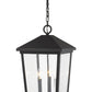 Z-Lite Beacon 12" 3-Light Oil Rubbed Bronze Aluminum Outdoor Chain Mount Ceiling Fixture With Clear Beveled Glass Shade