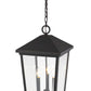 Z-Lite Beacon 12" 3-Light Oil Rubbed Bronze Aluminum Outdoor Chain Mount Ceiling Fixture With Clear Beveled Glass Shade