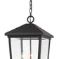 Z-Lite Beacon 12" 3-Light Oil Rubbed Bronze Aluminum Outdoor Chain Mount Ceiling Fixture With Clear Beveled Glass Shade