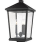 Z-Lite Beacon 12" W x 22" H 3-Light Black Outdoor Post Mount Fixture With Clear Beveled Glass Shade