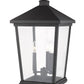 Z-Lite Beacon 12" W x 22" H 3-Light Black Outdoor Post Mount Fixture With Clear Beveled Glass Shade