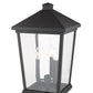 Z-Lite Beacon 12" W x 22" H 3-Light Black Outdoor Post Mount Fixture With Clear Beveled Glass Shade