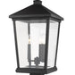 Z-Lite Beacon 12" W x 22" H 3-Light Black Outdoor Post Mount Fixture With Clear Beveled Glass Shade