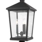 Z-Lite Beacon 12" W x 24" H 3-Light Oil Rubbed Bronze Outdoor Post Mount Fixture With Clear Beveled Glass Shade