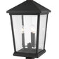 Z-Lite Beacon 12" W x 24" H 3-Light Oil Rubbed Bronze Outdoor Post Mount Fixture With Clear Beveled Glass Shade