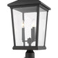 Z-Lite Beacon 12" W x 24" H 3-Light Oil Rubbed Bronze Outdoor Post Mount Fixture With Clear Beveled Glass Shade