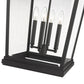 Z-Lite Beacon 13" 4-Light Black Aluminum Outdoor Chain Mount Ceiling Fixture With Clear Beveled Glass Shade
