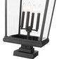 Z-Lite Beacon 16" W x 32" H 4-Light Black Outdoor Post Mount Fixture and Square Pier Mount With Clear Beveled Glass Shade