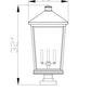 Z-Lite Beacon 16" W x 32" H 4-Light Black Outdoor Post Mount Fixture and Square Pier Mount With Clear Beveled Glass Shade