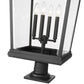 Z-Lite Beacon 16" W x 33" H 4-Light Black Outdoor Post Mount Fixture and Square Pier Mount With Clear Beveled Glass Shade
