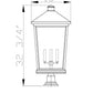Z-Lite Beacon 16" W x 33" H 4-Light Black Outdoor Post Mount Fixture and Square Pier Mount With Clear Beveled Glass Shade