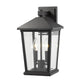 Z-Lite Beacon 568M-BK 2-Light Candelabra Bulb Base Black Aluminum Frame Clear Beveled Glass Shade Outdoor Wall Light