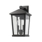 Z-Lite Beacon 568M-BK 2-Light Candelabra Bulb Base Black Aluminum Frame Clear Beveled Glass Shade Outdoor Wall Light