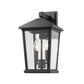 Z-Lite Beacon 568M-BK 2-Light Candelabra Bulb Base Black Aluminum Frame Clear Beveled Glass Shade Outdoor Wall Light