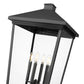 Z-Lite Beacon 568PHXXLR-5010P-BK 4-Light Candelabra Bulb Base Black Aluminum Frame Clear Beveled Glass Shade Outdoor Post Mounted Fixture