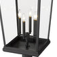Z-Lite Beacon 568PHXXLR-511P-BK 4-Light Candelabra Bulb Base Black Aluminum Frame Clear Beveled Glass Shade Outdoor Post Mounted Fixture