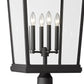 Z-Lite Beacon 568PHXXLR-564P-BK 4-Light Candelabra Black Aluminum Frame Clear Beveled Glass Shade Outdoor Post Mounted Fixture
