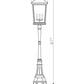 Z-Lite Beacon 568PHXXLR-564P-BK 4-Light Candelabra Black Aluminum Frame Clear Beveled Glass Shade Outdoor Post Mounted Fixture