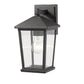 Z-Lite Beacon 7" 1-Light Black Outdoor Wall Sconce With Clear Beveled Glass Shade