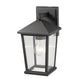Z-Lite Beacon 7" 1-Light Black Outdoor Wall Sconce With Clear Beveled Glass Shade