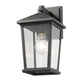 Z-Lite Beacon 7" 1-Light Black Outdoor Wall Sconce With Clear Beveled Glass Shade