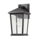 Z-Lite Beacon 7" 1-Light Black Outdoor Wall Sconce With Clear Beveled Glass Shade