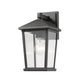 Z-Lite Beacon 7" 1-Light Black Outdoor Wall Sconce With Clear Beveled Glass Shade