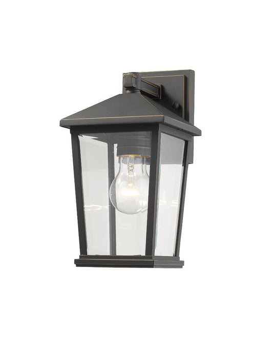 Z-Lite Beacon 7" 1-Light Oil Rubbed Bronze Outdoor Wall Sconce With Clear Beveled Glass Shade