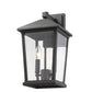 Z-Lite Beacon 8" 2-Light Oil Rubbed Bronze Outdoor Wall Sconce With Clear Beveled Glass Shade