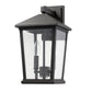 Z-Lite Beacon 8" 2-Light Oil Rubbed Bronze Outdoor Wall Sconce With Clear Beveled Glass Shade