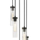 Z-Lite Beau 12" 5-Light Matte Black Steel Clear Glass Shade Chandelier