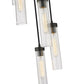 Z-Lite Beau 12" 5-Light Matte Black Steel Clear Glass Shade Chandelier